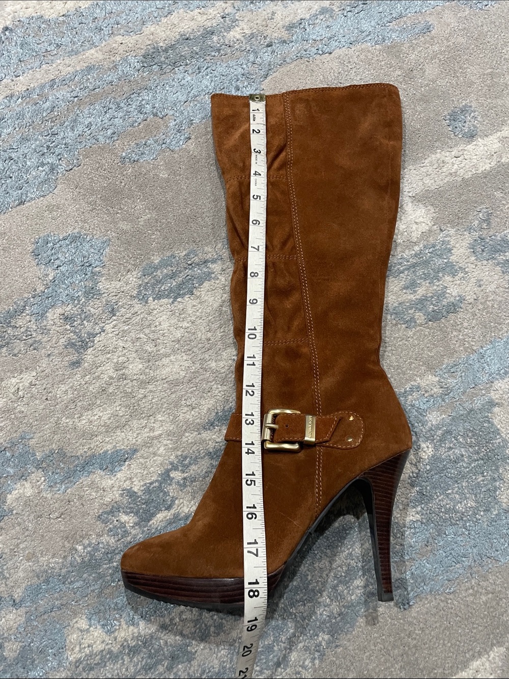Michael Kors Cognac Suede Leather Knee-High Boots Size 8 - Picture 15 of 15